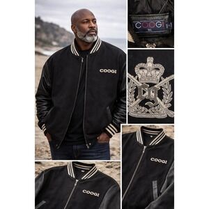 Coogi Jacket Size 5XL Varsity Style Y2K HipHop‎ Coogi Embroidered Logo On Back